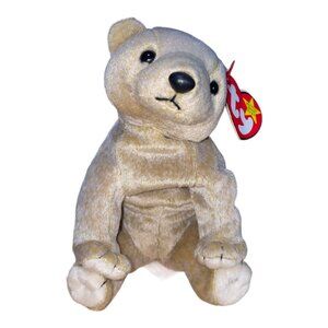 Ty Beanie Baby "Almond" Bear Plush Collectible Toy April 14 1999 Retired Cream T
